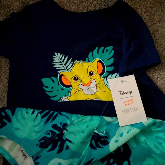 KING Baby Lion Yellow Vertical Striped Romper